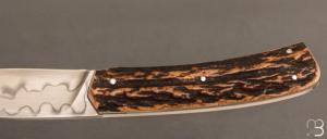  Couteau " Slipjoint " custom par Guy Poggetti - bois de cerf et lame en C130