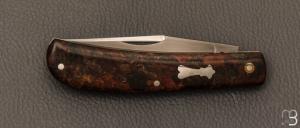    Couteau  " custom slipjoint "  par Don Hanson III - Rag Micarta WW2 et lame en W2