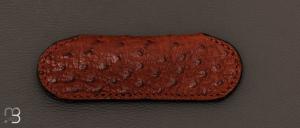 Etui cuir d'autruche naturel pour couteau de poche