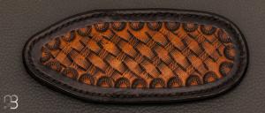 Etui cuir fait main pour couteau  pliant par Anthony Brochier