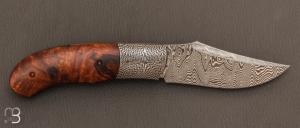 Couteau  "  Fenix 2.0  " custom pliant par Milan Mozolic - Bois de fer et Damas Random
