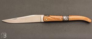    Couteau " Laguiole 12 CM " de Jérôme Lamic - Ivoire de mammouth et fleurs dorées