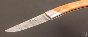   Couteau " Le Thiers Compagnon " buis et lame damas par Chambriard