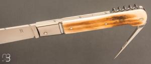    Couteau  "  Pradel 3 pièces " par Romain Alvarez - RWL34 et ivoire de mammouth