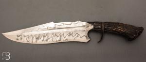  Couteau " Grand Bowie Sub hilt  " de Samuel Lurquin - Cerf sambar