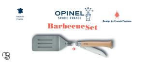  Set Barbecue Opinel  - 3 pièces - Couteau N°12B - Spatule + et Pince XL