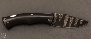   Couteau " Spartan "  custom lock-back par Raphaël Durand - G10 et lame en damas de Samuel Lurquin