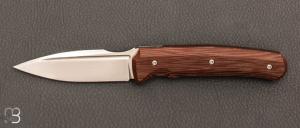  Couteau  "  Speartac mini custom " de GTKnives - Thomas Gony - RWL34 et micarta cross cut