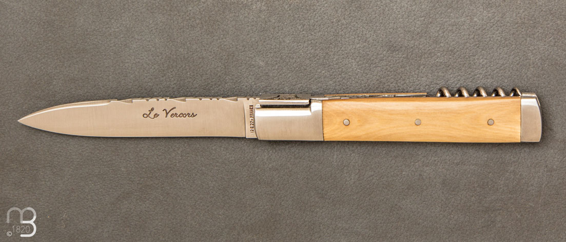 Couteau Vercors buis avec mitre et tire-bouchon