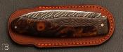 Couteau "Legros "Carbone et bois de fer - lame damas par Maxime Rossignol - La Forge de Max