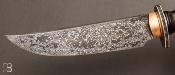 Couteau droit "Torsades" de Benoit Maguin - Damas et Morse fossile