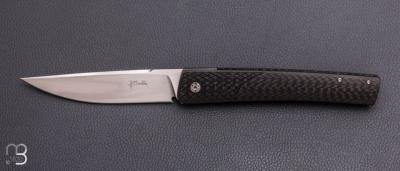   Couteau " Basic " fibre de carbone "pocket clip" de Jean Pierre Martin