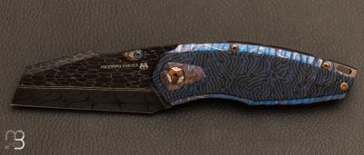 Couteau " Hybris " Crazy fiber et damas par Messori Knives