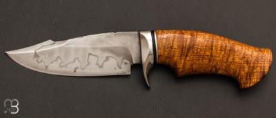 Couteau  "  hurak  " fixe en koa ondé de Samuel Lurquin