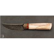 Couteau droit de Benoit Maguin - Damas et bois de renne