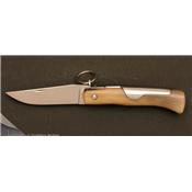 Couteau Chasseur avec anneau 13 cm Corne blonde par J. Mongin