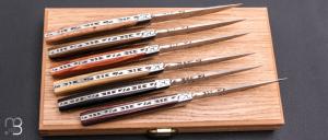 Coffret de 6 couteaux de table LE THIERS manches bois assortis par Chambriard