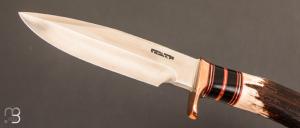 Couteau  "  Copper Companion " droit de Randall  - Bois de cerf