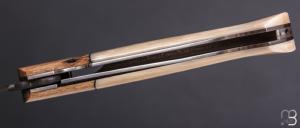       Couteau " 1515 collection Globetrotter " par Manu Laplace - Os de renne/Hêtre échauffé
