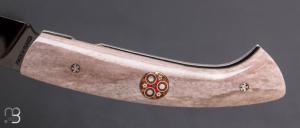  Couteau " 1515 " collection " Paris/Tokyo " par Manu Laplace - Os de renne gris
