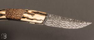 Couteau " 1515 collection Zulu " par Manu Laplace - Ivoire de mammouth et Palmier