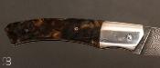 Couteau 1820 Berthier par Eric Depeyre - Damas et loupe de peuplier stabilisée
