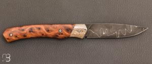  Couteau  "  1820  "  par MARGRITA David - MisterBull - Lame sandwich - thuya - Mokume