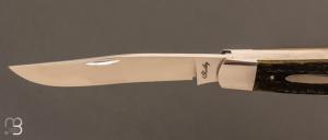 Couteau  "2 lames " custom de Eugene Shadley - Jigged bone et 154CM