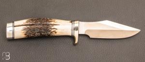 Couteau  "  #8 - 4"  "Trout & Bird " Randall - Stag - lame inoxydable
