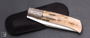   Couteau " Alpin " par Stephen Taillandier - Ivoire de Mammouth / damas et Elmax