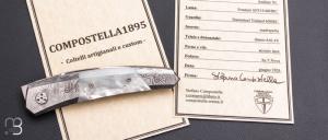   Couteau " Ambiez " par Stephano Compostella - Titane / Nacre et Erasteel APZ10