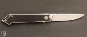   Couteau " Apocalypse " custom par Jean-Pierre Martin - Fibre de carbone et lame en RWL34