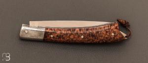 Couteau " Armen " custom par Erwan Pincemin - RWL-34 et loupe d'amboine