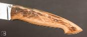Couteau " Aspic " custom par Alex Dubois - Ivoire de mammouth et damas