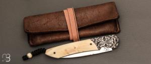    Couteau " Balrog L Slim " par Florian Keller - Ivoire de phacochère et RWL34