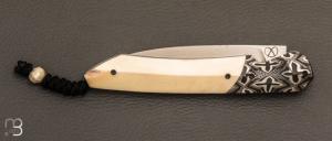    Couteau " Balrog L Slim " par Florian Keller - Ivoire de phacochère et RWL34