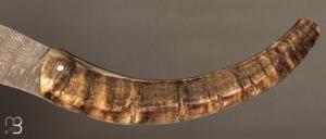  Couteau "Berger XXL" pliant par José Viale - Lame Damas et corne de mouflon