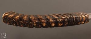 Couteau " Berger XXL " pliant par José Viale - Lame Damas et corne de mouflon