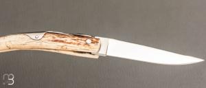   Couteau de poche Bieslois 11 cm Bois de cerf par J. Mongin