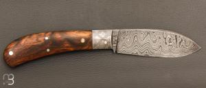   Couteau  " Bombé " custom de Jérôme Bellon - Pistachier et damas