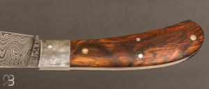   Couteau  " Bombé " custom de Jérôme Bellon - Pistachier et damas