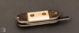  Couteau "  Bouledogue XXL " XC75 et os fait main par Frédéric Marchand