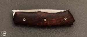  Couteau " Brimbelle " Liner-Lock flipper par Louis Contat - Bois de fer et 14c28N