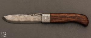  Couteau " Le Bugiste " par Frédéric Maschio - Noyer et lame damas japonais