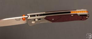 Couteau " Bugout® Grey/Redstone aluminium & Richlite " 535_09 par BENCHMADE
