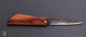     Couteau " Buissonnier " custom par Sourire Duville - Pommier et acier San-maï