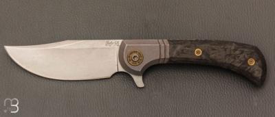   Couteau " Bullet  " pliant de Gudy van Poppel - Fibre de carbone et Böhler N690