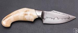    Couteau " CROM " custom Semi intégral fixe de Samuel Lurquin - Ivoire de phacochère
