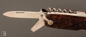 Couteau de poche Canif 8 pièces Loupe de Bois de fer par J. Mongin