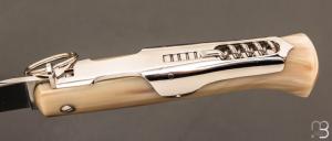  Couteau " Chasseur 2 pièces " avec anneau 13.5 cm par J. Mongin - Corne blonde